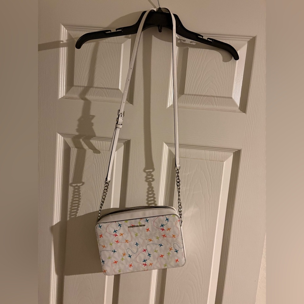 Michael Kors Colorful Departing Airplane Pattern Crossbody Bag